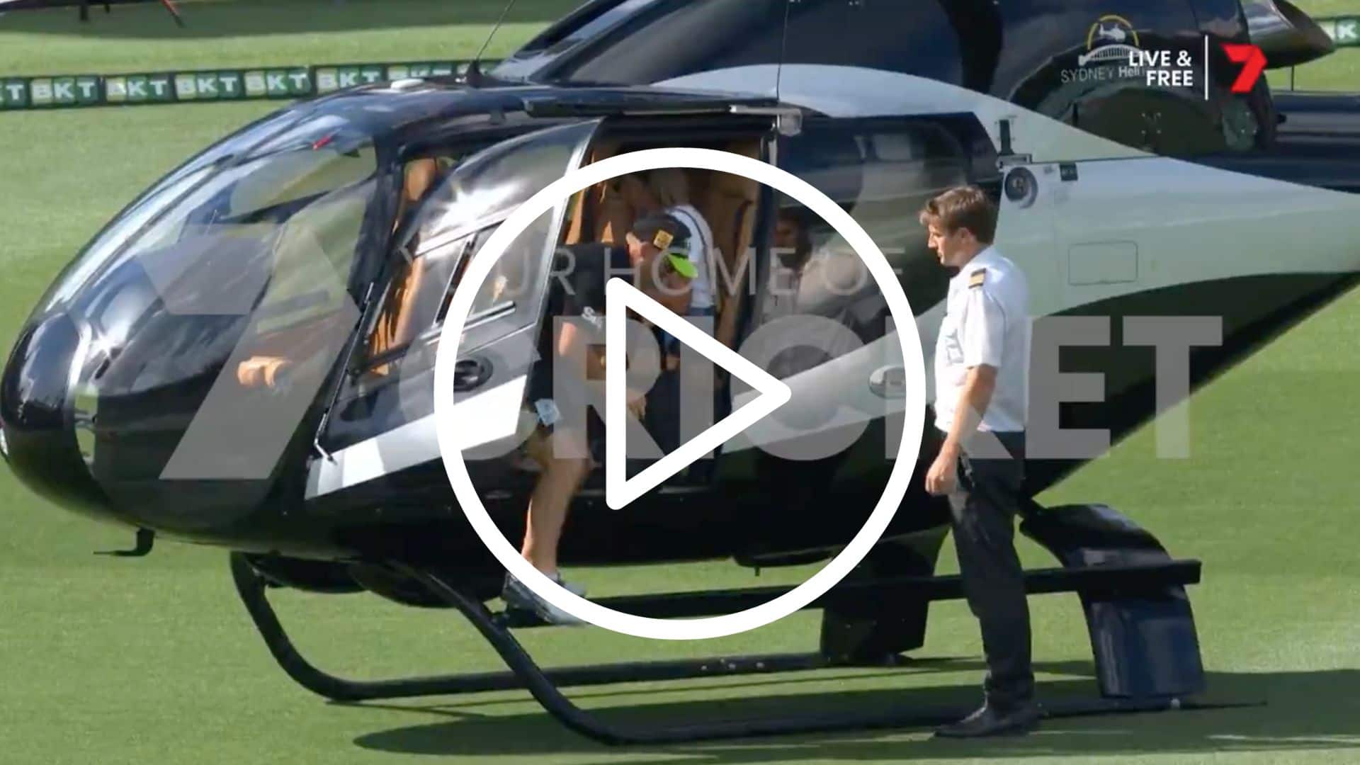 [WATCH] David Warner's Helicopter Lands At SCG Outfield Ahead Of Pivotal BBL Clash
